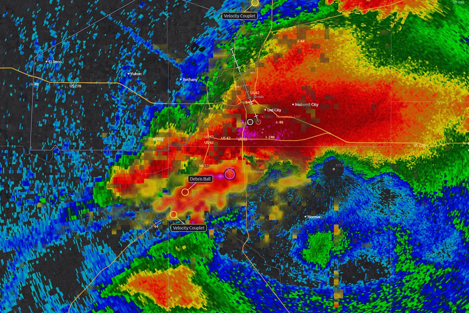 Composite reflectivity Full Storm view of the Moore tornadic supercell