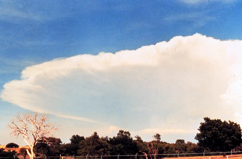 Maritime tropical moisture fuels towering cumulonimbus clouds